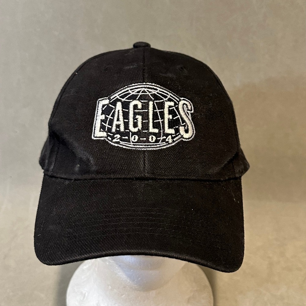 The Eagles 2004 Tour Hat Mens Black Embroidered Band Baseball Cap Adjustable